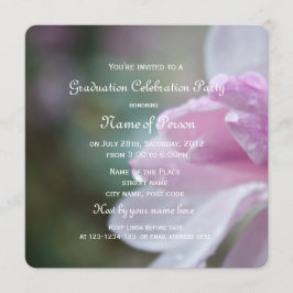 Studentfest av vacker rosa magnolia-blomma inbjudningar