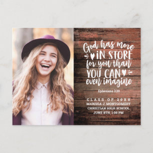 Studentfest Bible Verse Rustic Photo Vykort