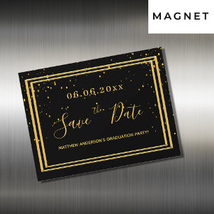 Studentfest Black guld spara datum magneter