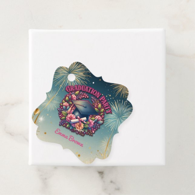 Studentfest Blommigt Party Gåvor Etiketter (På plats)