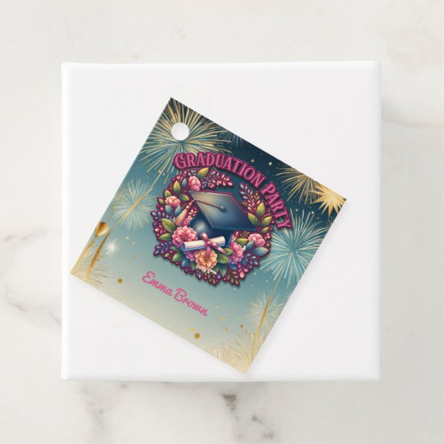 Studentfest Blommigt Party Gåvor Etiketter (På plats)