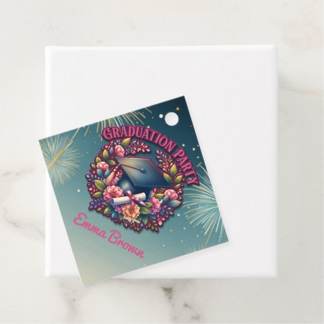 Studentfest Blommigt Party Gåvor Etiketter (På plats)