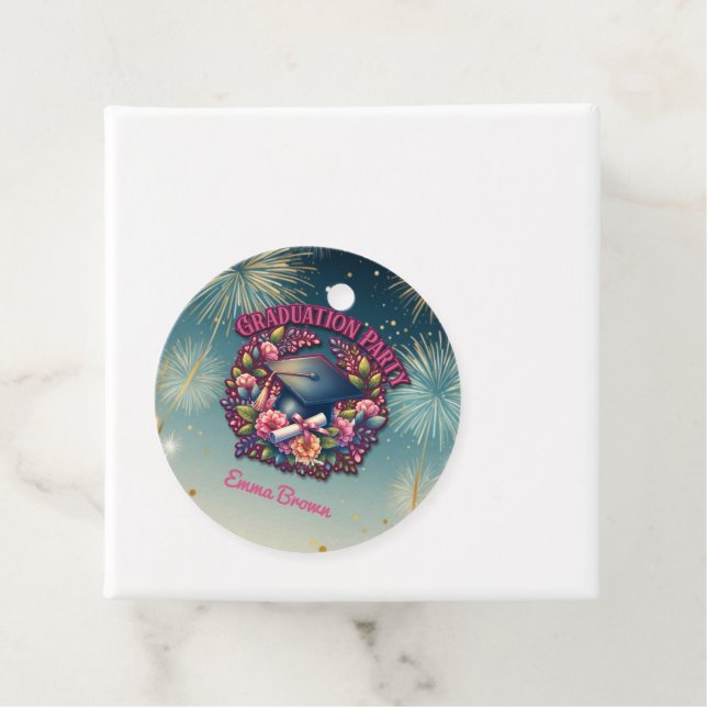 Studentfest Blommigt Party Gåvor Etiketter (På plats)