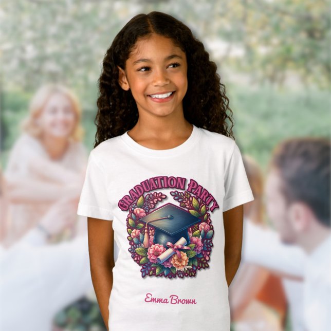 Studentfest Blommigt Party T Shirt (Skapare uppladdad)