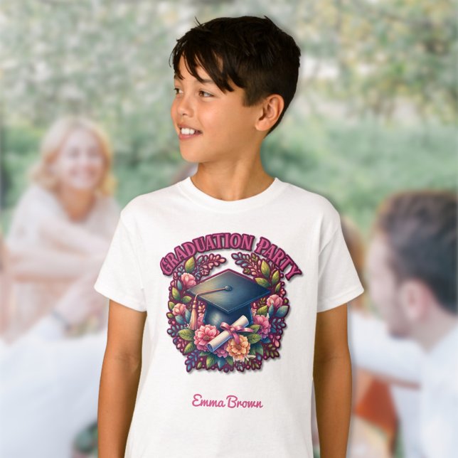 Studentfest Blommigt Party T Shirt (Skapare uppladdad)