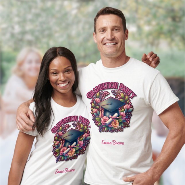 Studentfest Blommigt Party T Shirt (Skapare uppladdad)