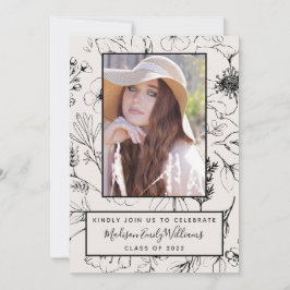 Studentfest  botaniskt skriptfoto inbjudningar