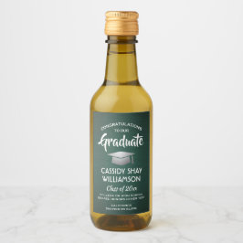 Studentfest Brushed Mörk grönt and White Mini Vinetikett