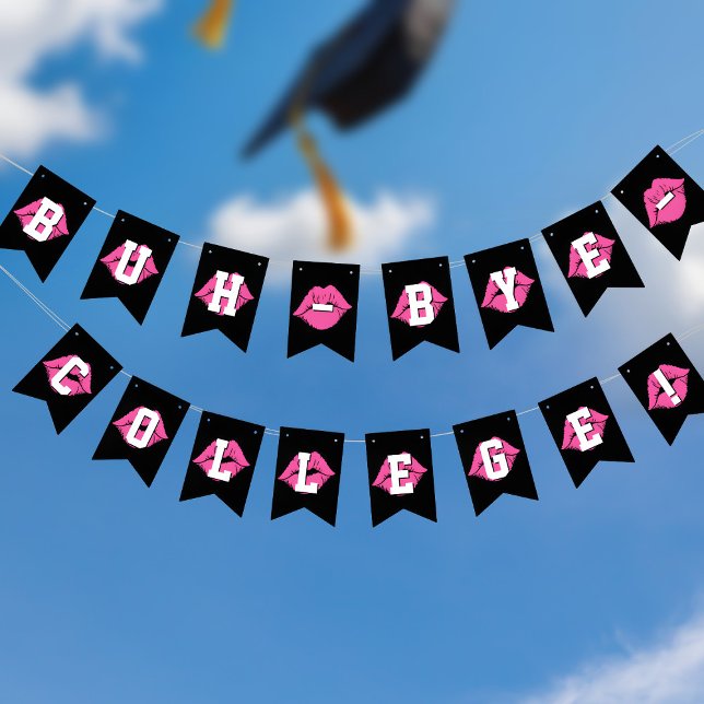Studentfest Bunting Flaggor Buh Adjö College (Buh Bye College! Fun bunting flags for your graduation party!)