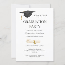 Studentfest Diploma Cap-fotoinbjudan