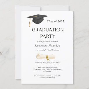 Studentfest Diploma Cap-fotoinbjudan