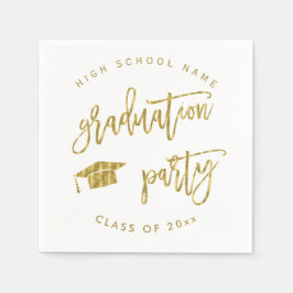 Studentfest Faux Guld klass Cocktail Pappersservett