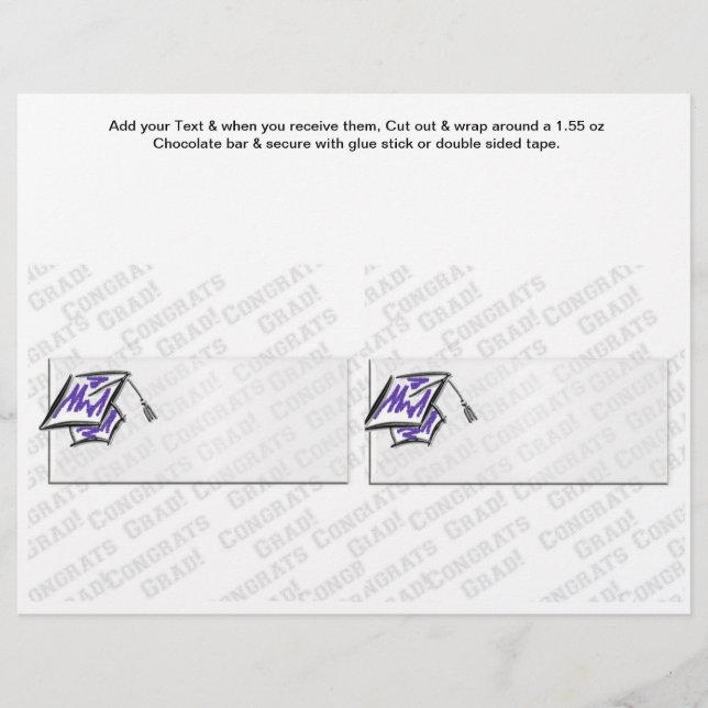 Studentfest favors Anpassningsbar Candy Pub Wrappe (Framsida)