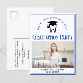 Studentfest för Anpassningsbar av Blue Dental Scho Inbjudan Vykort