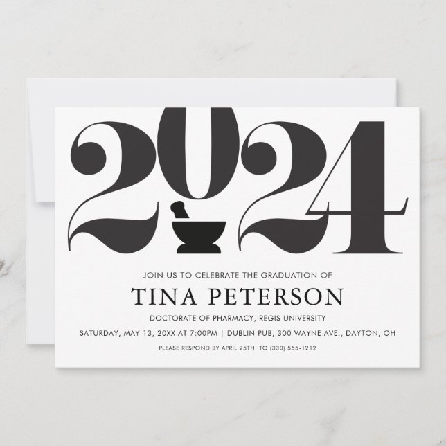 Studentfest för apotek inbjudningar (Framsida)