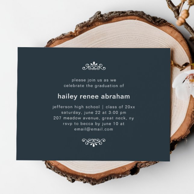 Studentfest för blå och vit foto inbjudningar (Skapare uppladdad)