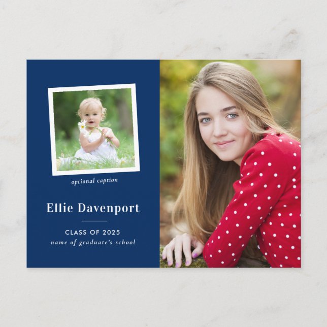 Studentfest för blå två foto vykort (Framsida)