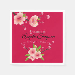Studentfest för blommigt av körsbärsBlommarnas Ros Pappersservett
