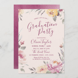 Studentfest för blommigt av romsk trädgårdstrumpa inbjudningar