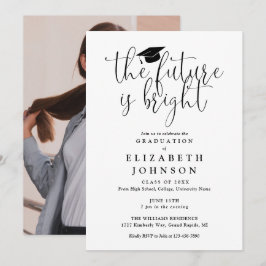 Studentfest för Bright Future Script Photo Inbjudningar