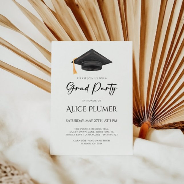 Studentfest för chic Grad Cap Inbjudningar (Skapare uppladdad)