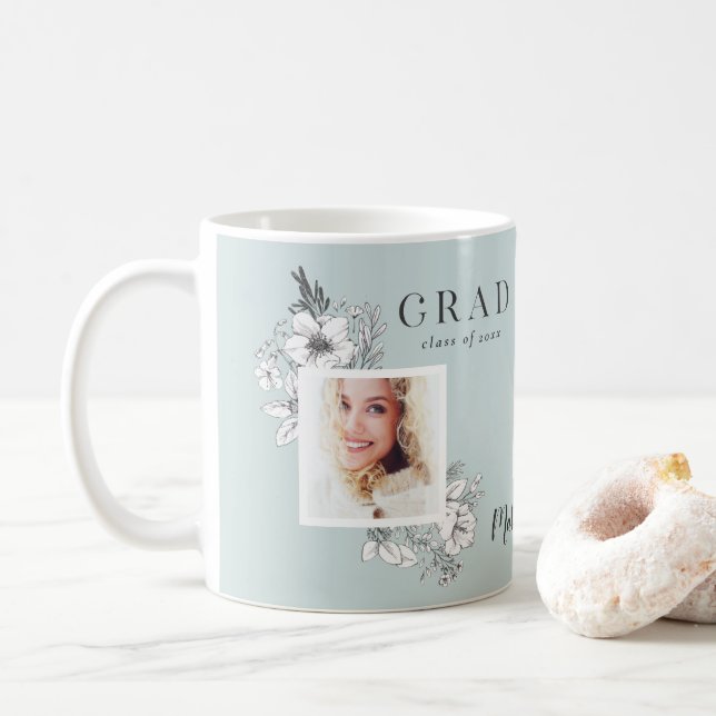 studentfest för elegant av flerfotofoto-blommigt kaffemugg (Med munk)