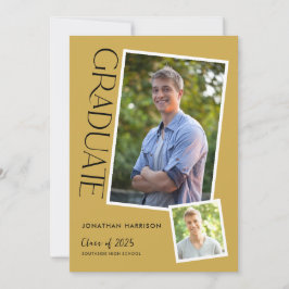 Studentfest för enkel modern typografi 2-foto inbjudningar