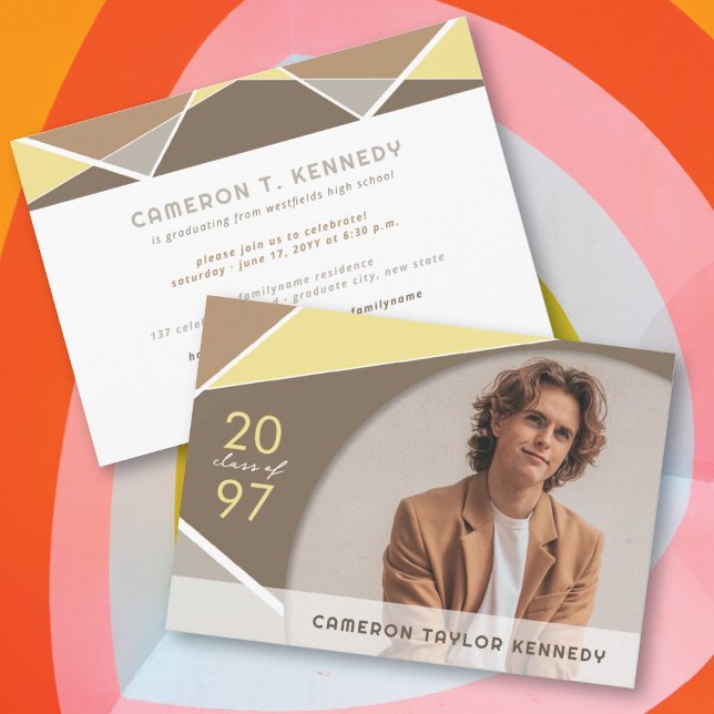 Studentfest för foto av konstnärliga Geo Färg-bloc Inbjudningar (Skapare uppladdad)