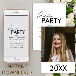 Studentfest för foto med fetstil för chic inbjudningar