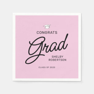 Studentfest för Gratulerar Grad i elegant Script Pappersservett