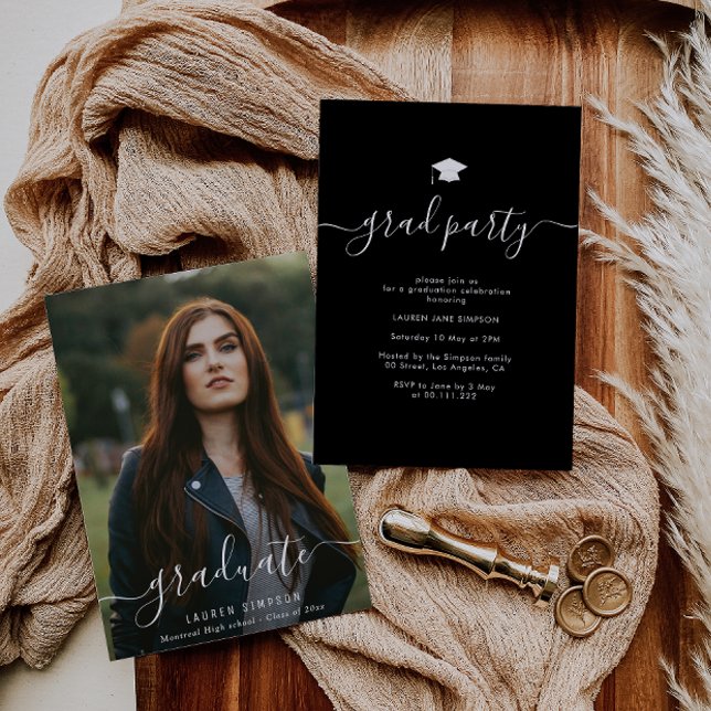 Studentfest för handskriftsskript inbjudningar (Skapare uppladdad)