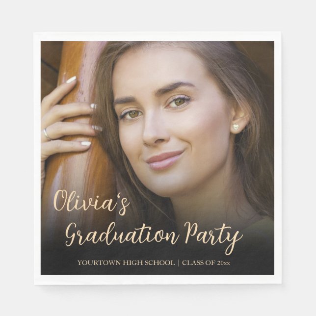 Studentfest för handskrivet skript pappersservett (Framsidan)