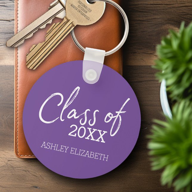 Studentfest FÖR LÄGG TILL ÅR Nyckelring (Personalized Keychain - Graduation Party Favor)