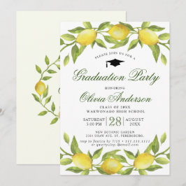 Studentfest för Lemons Blommar Greenery Chic Inbjudningar