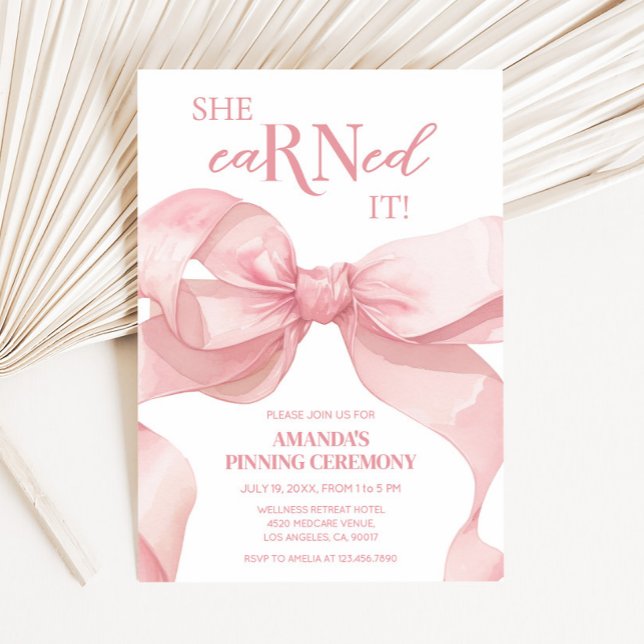 Studentfest för medicinsk sjuksköterska Pinning Inbjudningar (Nursing Medical RN Pinning Graduation Party Invitation)