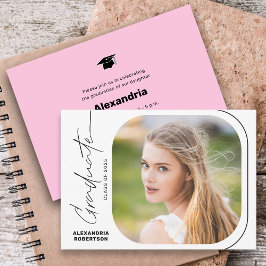 Studentfest för minimalt foto i modernt skript inbjudningar