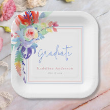 Studentfest för modern färgstark Blommigt