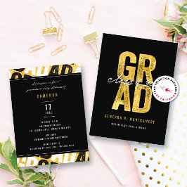 Studentfest för modern fetstilt Guld-Snyggt Tilläggskort