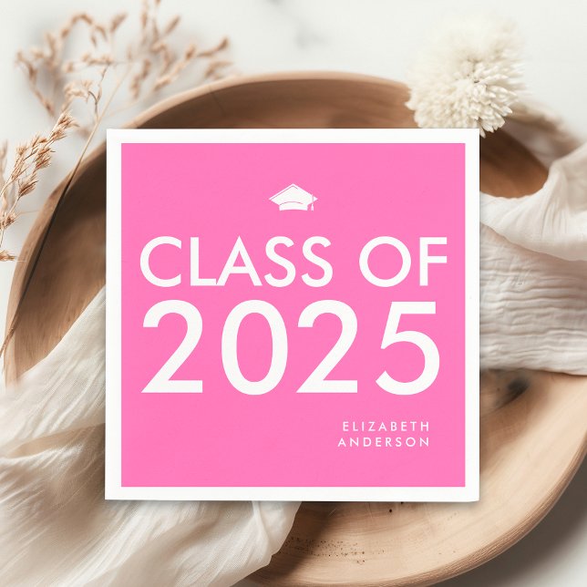 Studentfest för modern fetstilt Shock rosa Pappersservett (Skapare uppladdad)