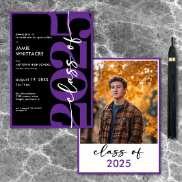 Studentfest för modern minimal Lila-typografi Inbjudningar