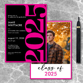 Studentfest för modern minimal Rosa-typografi Inbjudningar