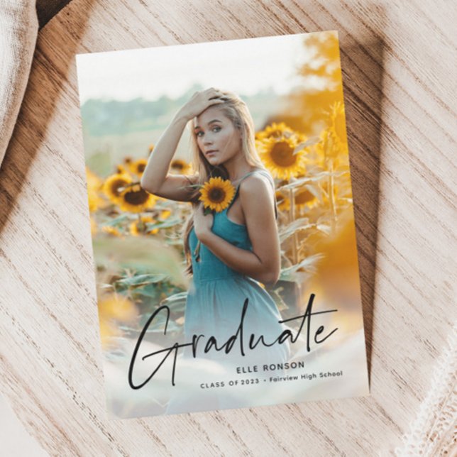 Studentfest för Modern Script 2-foto Inbjudningar (Skapare uppladdad)