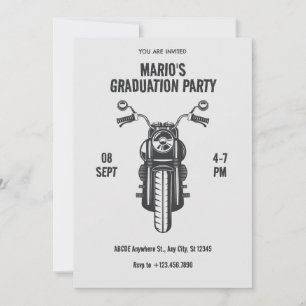 Studentfest för motorcykelikonen vintage inbjudningar