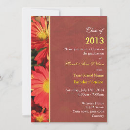 studentfest för orange daisy av trädgårdsblommor inbjudningar