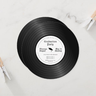 Studentfest för retro-unik vinylpost inbjudningar