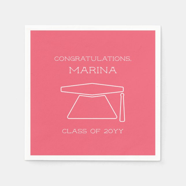 Studentfest för Rosa av personlig Pappersservett (Framsidan)