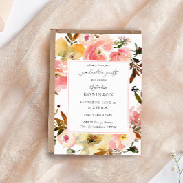 Studentfest för Rosa och Gult av Blommigt Inbjudningar