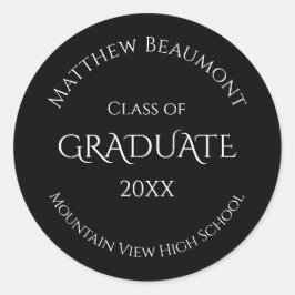 Studentfest för svartvit modern typografi runt klistermärke