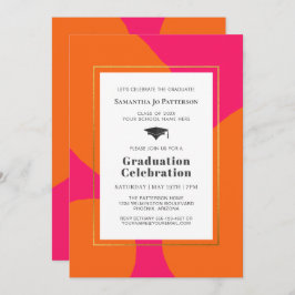 Studentfest för Trendiget shock rosa Inbjudningar