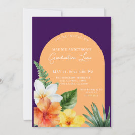 Studentfest för tropisk Blommigt Inbjudningar